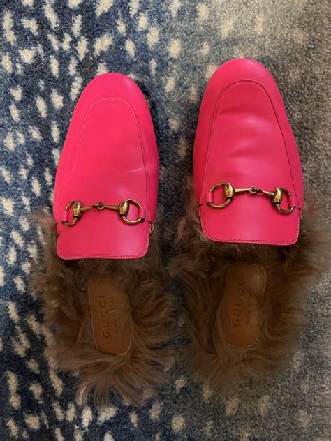 pink princetown gucci|Gucci Princetown Shearling.